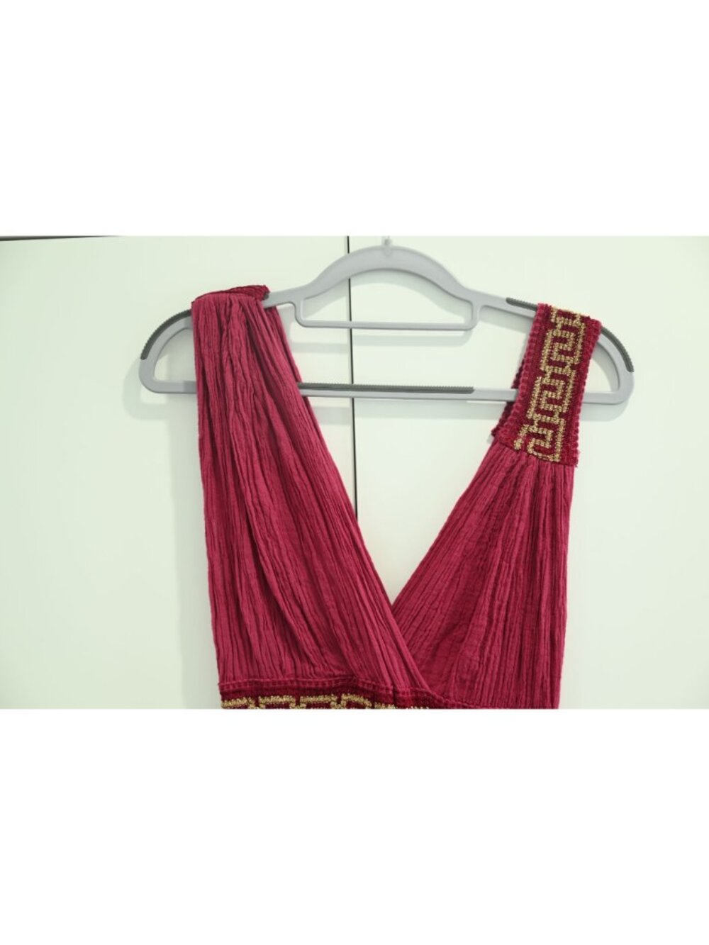 Unbranded Goddess Column Style Swim Cover Up Dress Sz OS Red Gauzy Grecian Boho - Picture 4 of 8